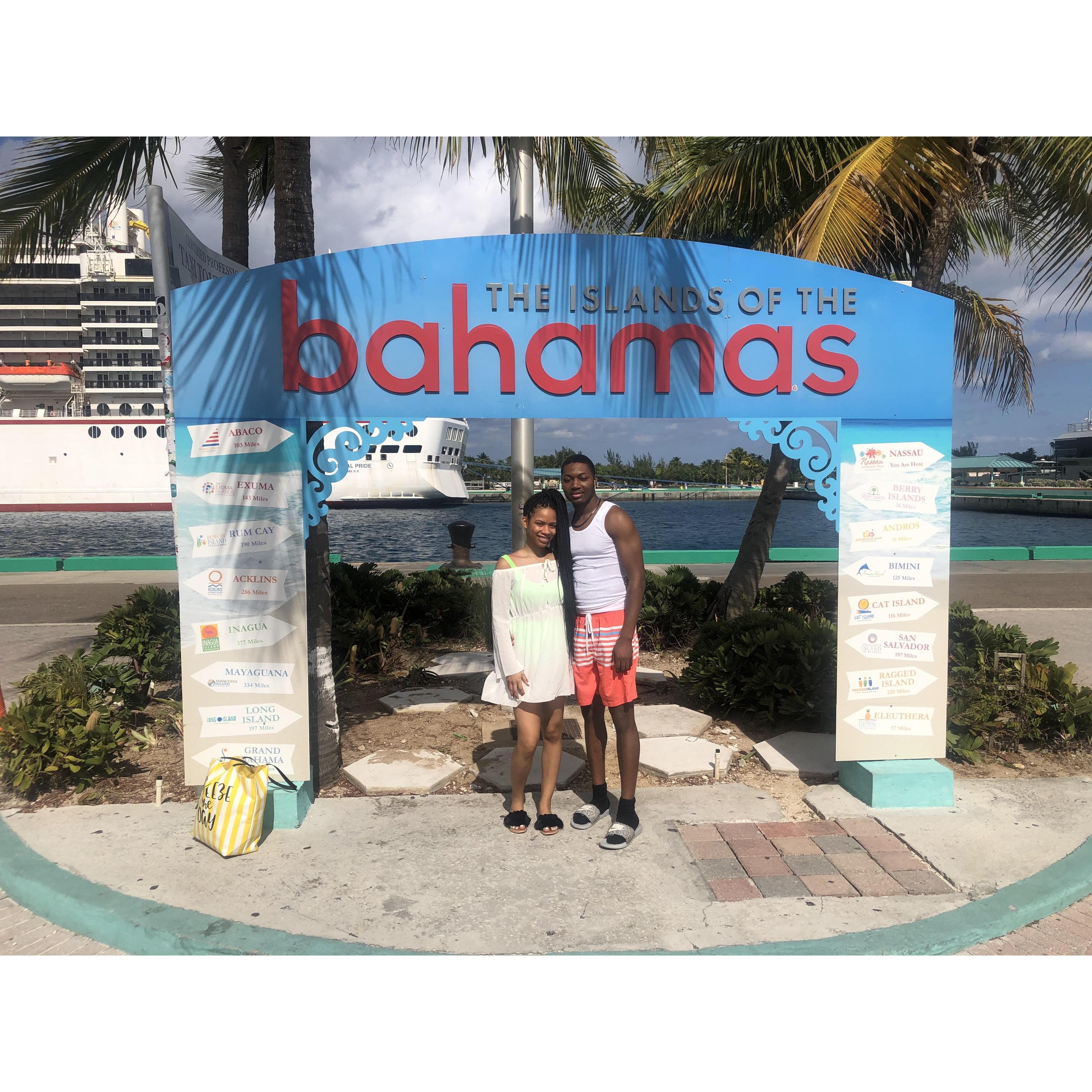 Our first vacation as a couple. We went to the Bahamas on a cruise. We had such a great time. Can’t wait to go back!
