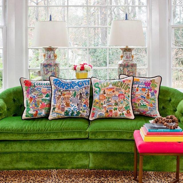 New Orleans Hand-Embroidered Pillow