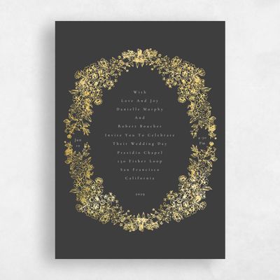 Grey Portrait Wedding Invitation - Sawyer Classic Foil