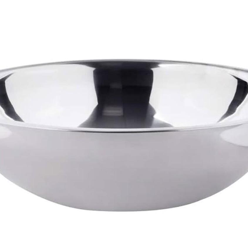 Tezzorio 13 Quart Stainless Steel Mixing Bowl, Medium Weight, Polished Mirror Finish Flat Base Bowl, Mixing Bowls/Prep Bowls