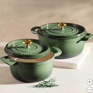 Green Tramontina 4-quart & 6-quart Enameled Cast Iron Round Dutch Oven, 2-pack