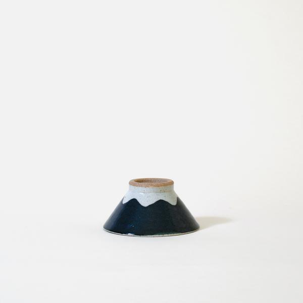 Ceramic Mt. Fuji Japanese Rice Bowl In Blue