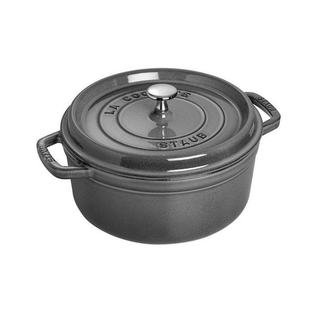 Staub 4 Quart Round Cocotte, Graphite Grey