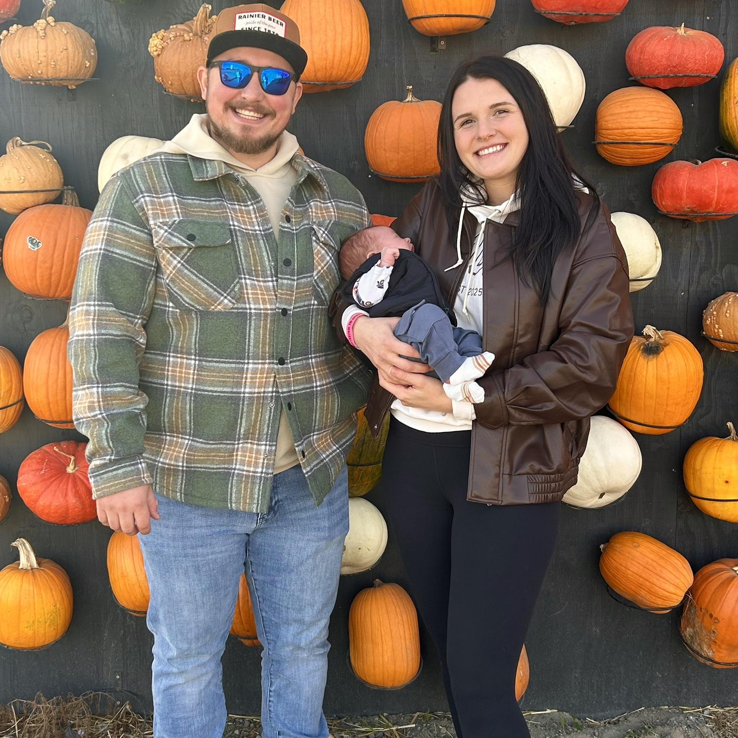 First pumpkin patch as a family of three!
