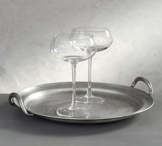 Pewter Round Handled Tray