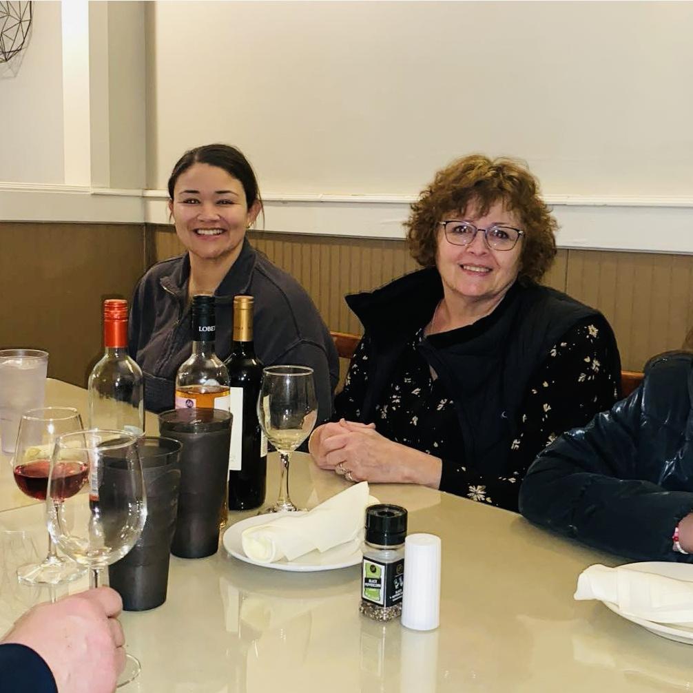 The grooms mom, sister, niece and the brides niece at the catering tasting!