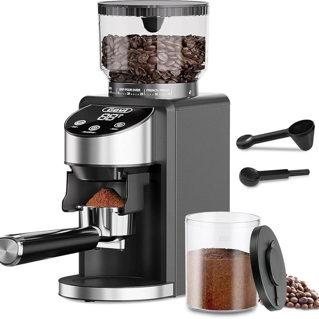 Gevi Conical Burr Coffee Grinder, Adjustable Burr Mill with 35 Precise Grind Settings, Anti-Static, Coffee Grinder Electric for Espresso/Drip/Percolator/French Press/American/Turkish Coffee Makers