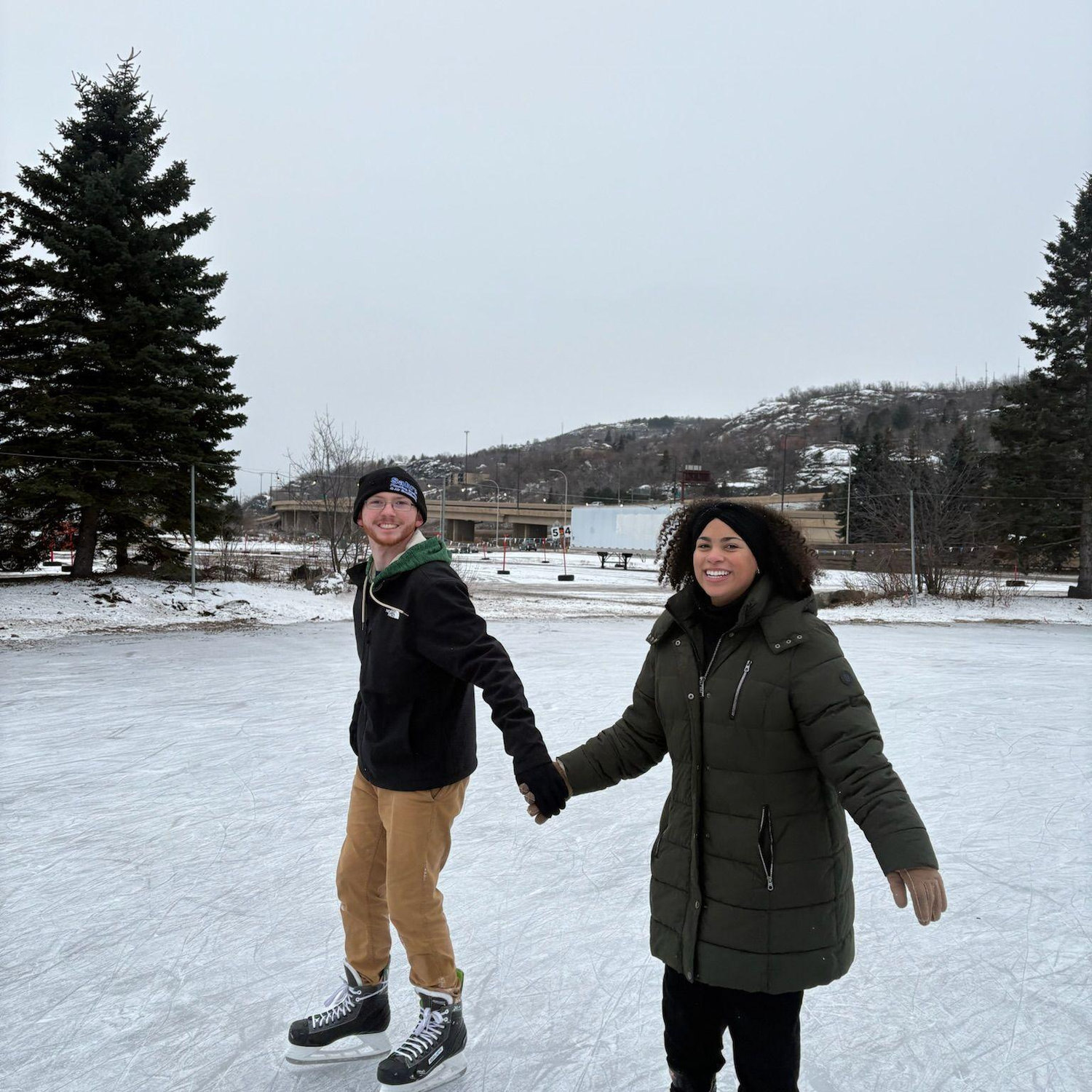 Ice skating together in Duluth, 2025.