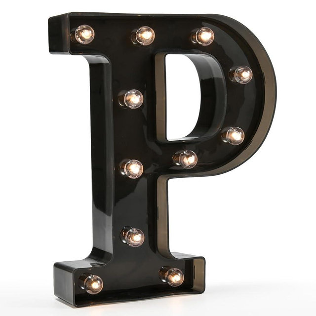 Light Up Black Alphabet Marquee Letters Sign LED Marquee Number Lights Sign for Night Light Home Bar Christmas Lamp Birthday Party Wedding Decoration P