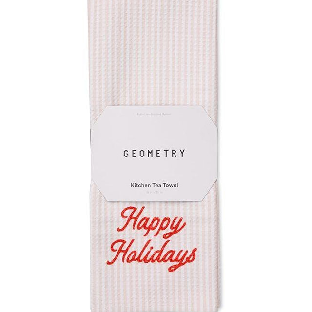 GEOMETRY Christmas Kitchen Towels - Quick Dry Microfiber Cloth Dish Towels for Kitchen Drying - Premium Quick Dry Towel - Seasons Stripes