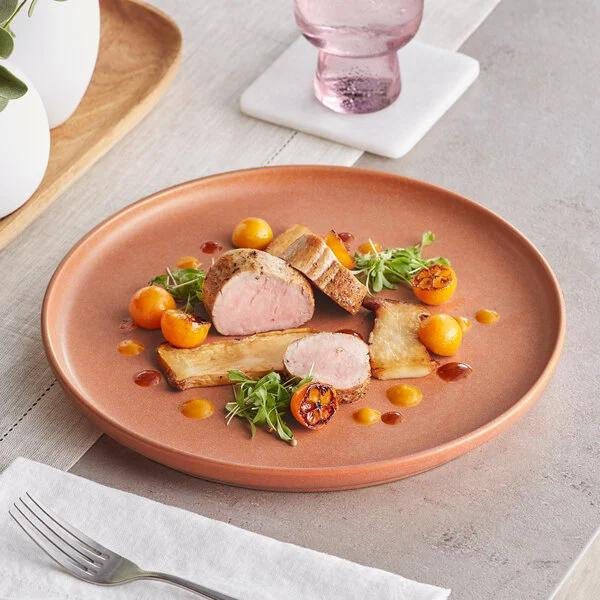 Acopa Pangea 10 1/2 Terra Cotta Matte Coupe Porcelain Plate - 12/Case