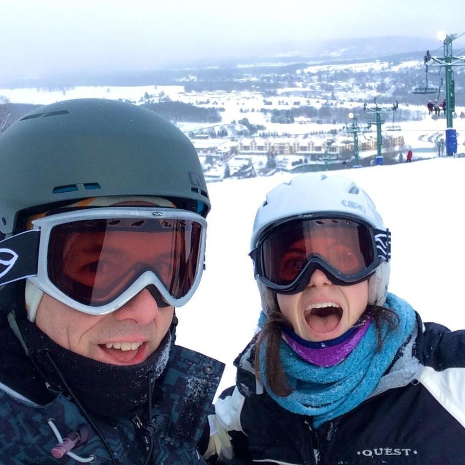 Though she broke her arm when she first tried to learn how to snowboard, Eileen gave it a second chance when Bruno took the lead in teaching.