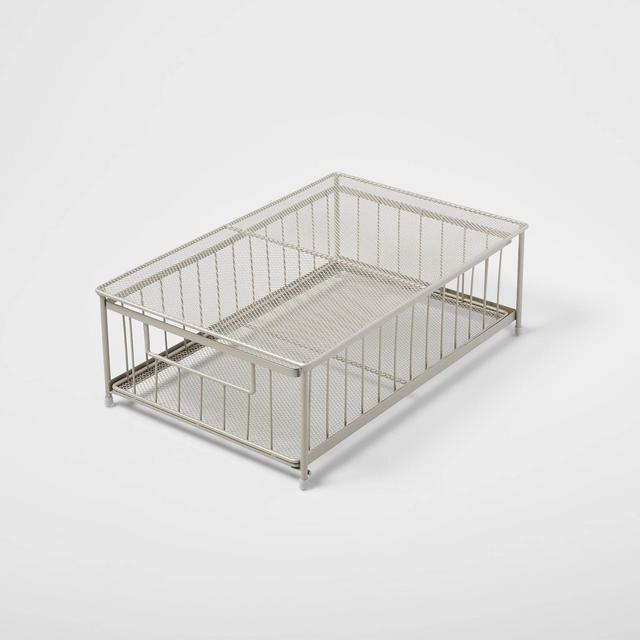 Small Stackable Slide Out Drawer Brushed Nickel - Brightroom™