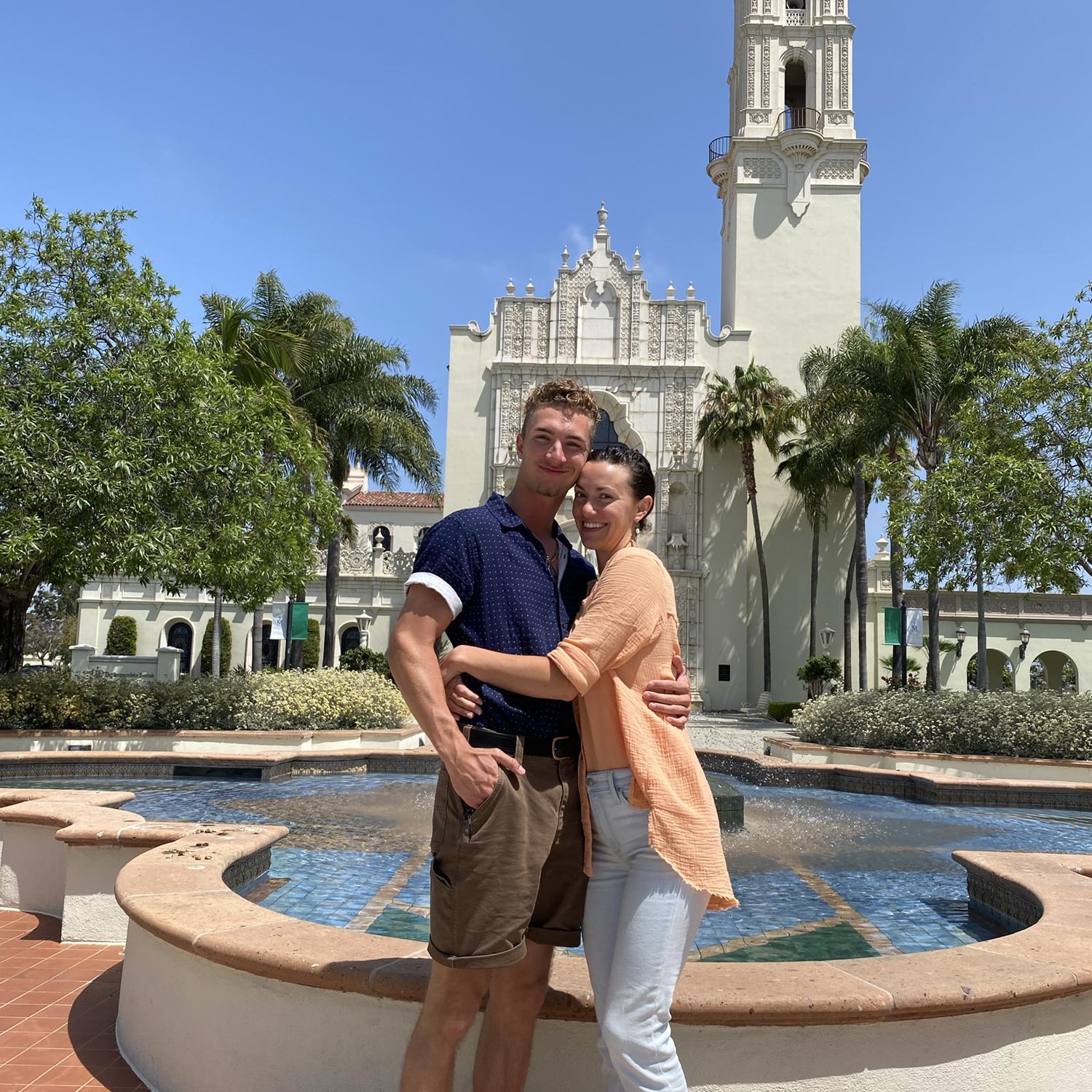 Visiting the Immaculata in San Diego, where Tristan decided to become Catholic!