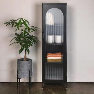 Solstice Tall 3-Adjustable Storage Shelve Accent Cabinet