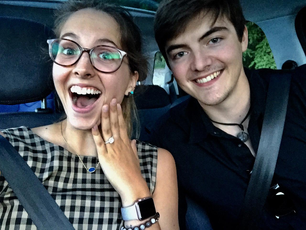 Moments after Kyle asked me to marry him.