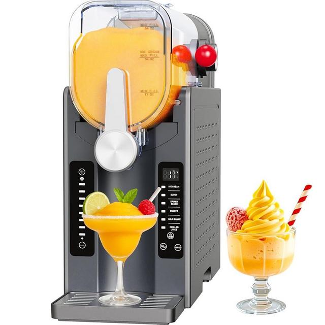 Slushie Machine: No Ice Needed All-in-One Slushy Maker for Home, Real-Time Temp Display, Auto-Clean, 6 Preset | Frozen Margaritas, Cocktails, Frappés, Ice Cream, Smoothies, Milkshakes,Summer Parties
