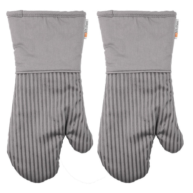 MU Kitchen Silicone Oven Mitt, Set of 2, Steel