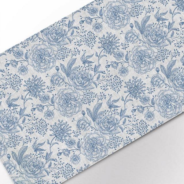 Table runner, Floral Vintage, linen table runner, wedding gift, wedding table decor, linen table top, 100% linen, custom size