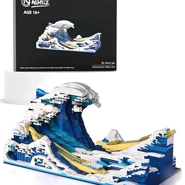 Nifeliz Home The Great Wave Building Block Set. Assembly Construction Toy, Display for Home. Educational DIY Building Block Assembly Construction Toy, Gift for Adults and Kids, New 2021(1830 Pcs)