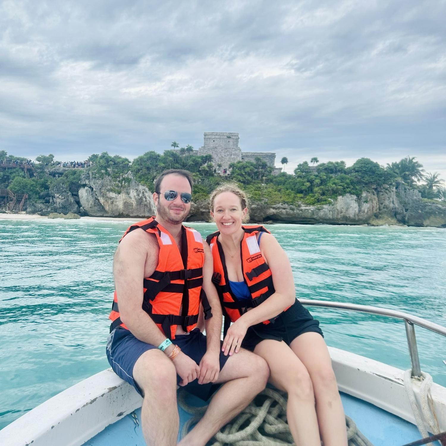 Snorkeling in Tulum where the turtles wanted to swim right next to us