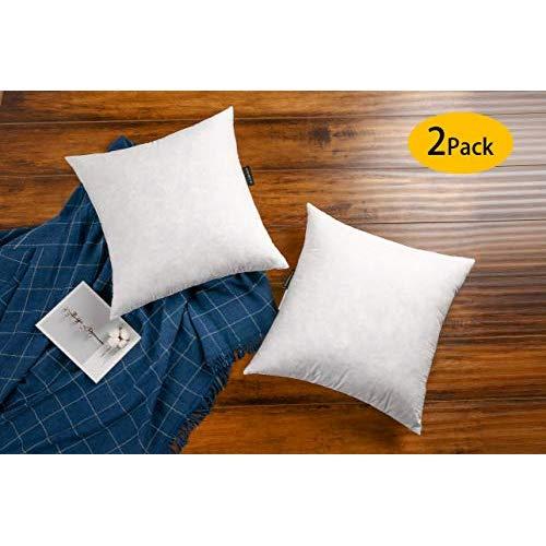 JA COMFORTS 26×26 Decorative Grey Goose Down Feather Throw Pillow Inserts(Set of 2)-100% Cotton Cover, Square, Machine Wash, White