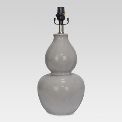 Ceramic Double Gourd Large Lamp Base Gray - Threshold™