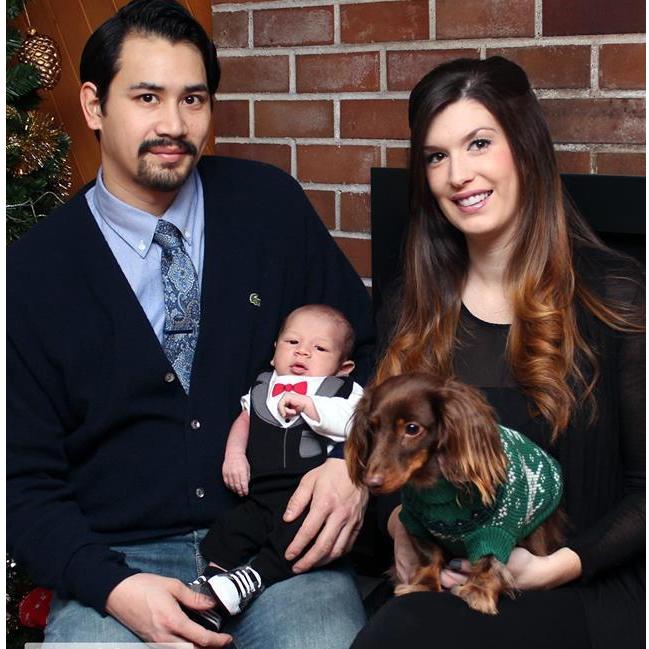 Our first family photo after Kyler Jeffrey was born, December 2013.