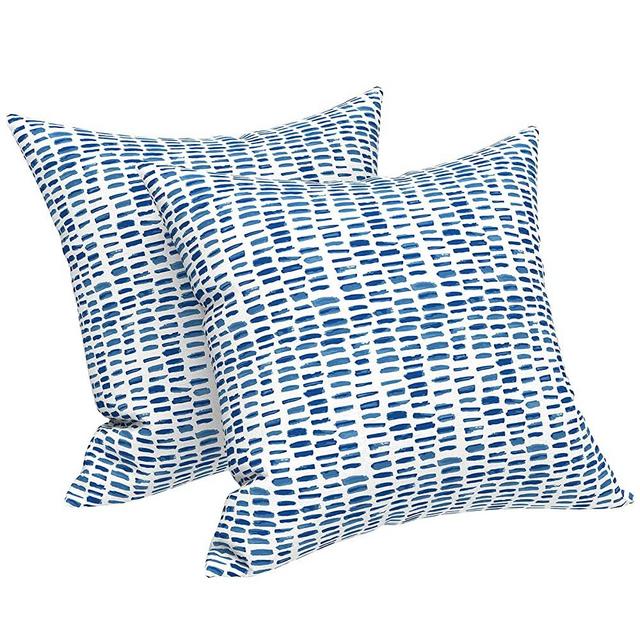 LVTXIII Outdoor/Indoor Pillow Covers, Square Throw Pillow Covers, Modern Cushion Cases for Sofa Patio Couch Decoration 18 x 18, Pack of 2, Blue Pebble