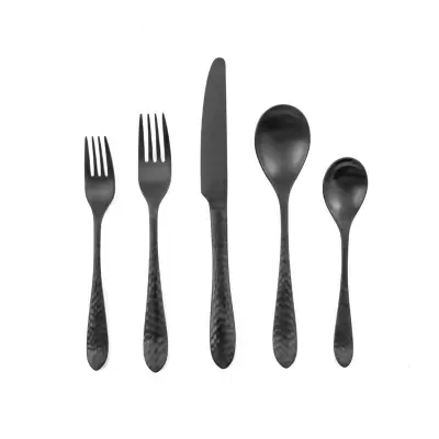Our Table™ Colby Hammered Black 20-Piece Flatware Set