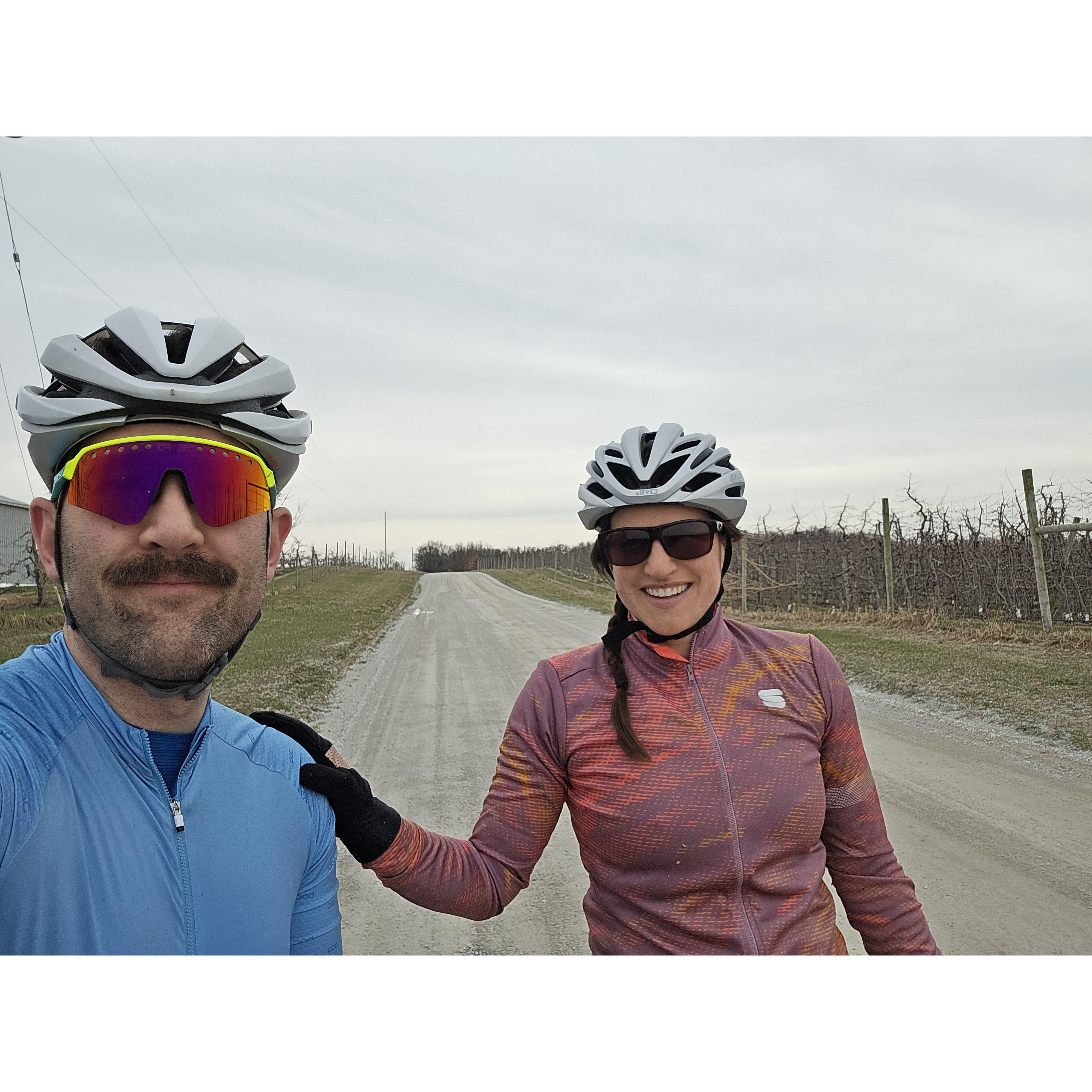 Riding one of our normal gravel routes near home.
