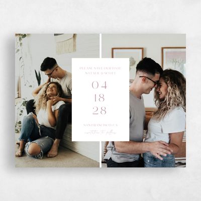 Dusty Rose, Pink Wedding Save the Date - Taos Multiphoto