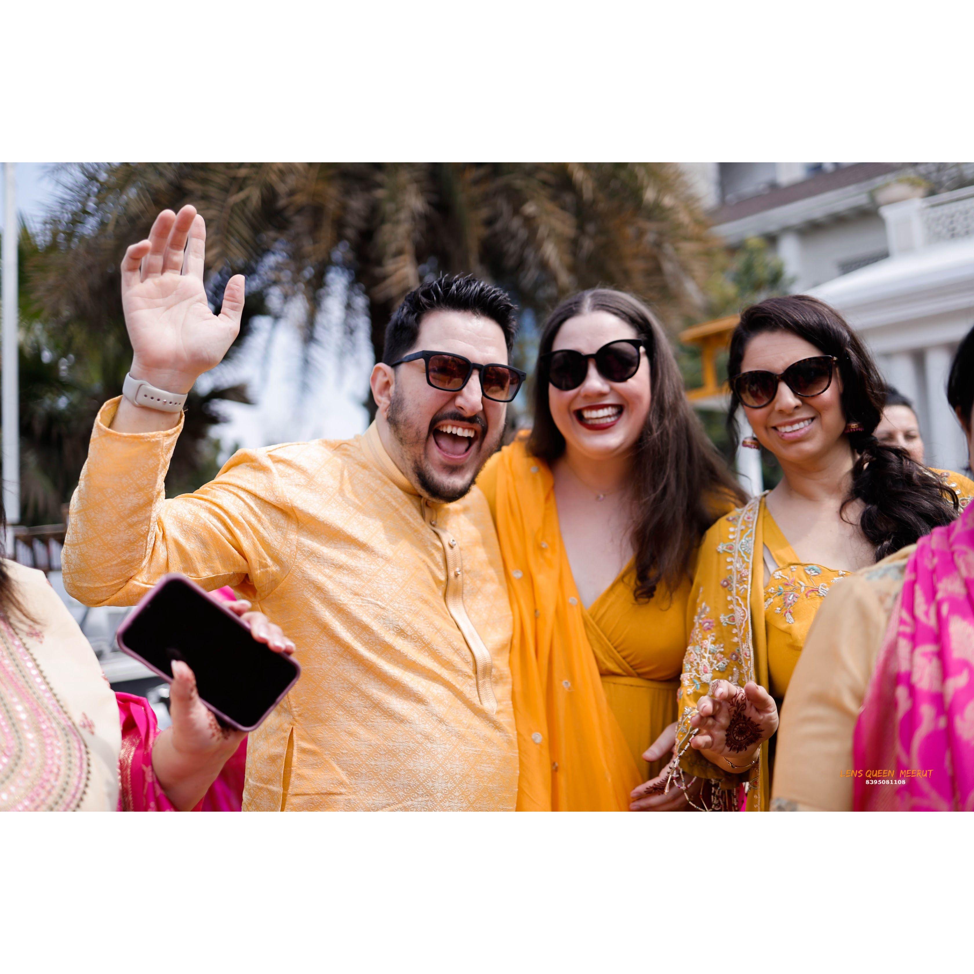 At Marco's sister Crystal's wedding in India, February 2024.