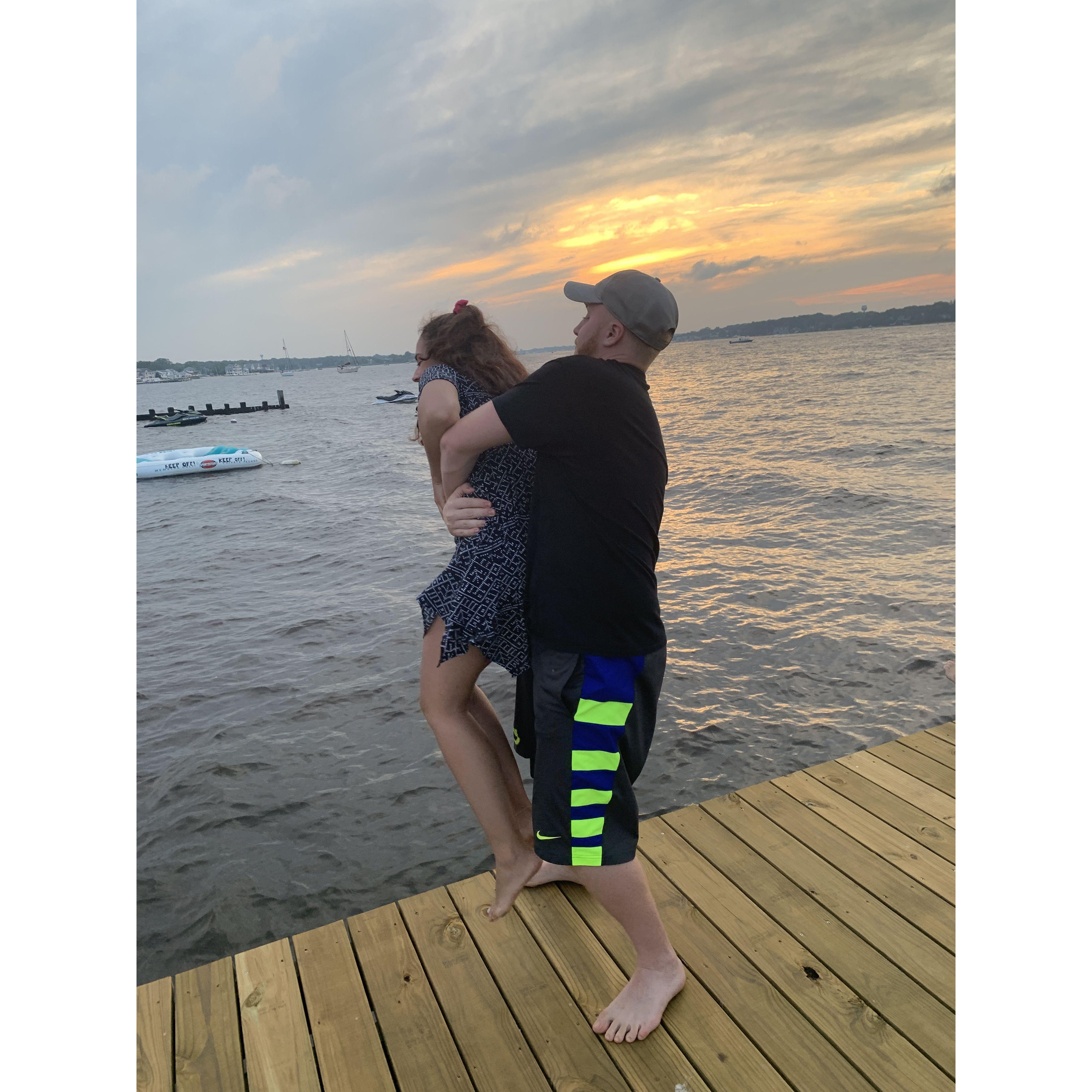 Being thrown into the Ocean Gate water