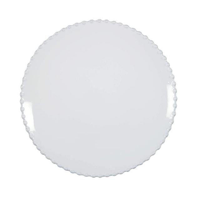 COSTA NOVA Stoneware Ceramic Dish Pearl Collection Dinner Plate, 11.25", White