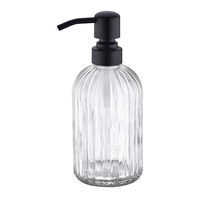 LEETCP Soap Dispenser, Dish Soap Dispenser, Bathroom Liquid Soap Dispenser, with Rustproof Stainless Steel Pump, 16 Oz