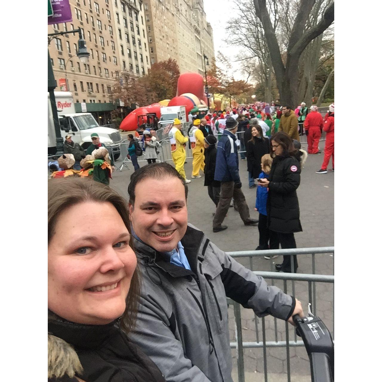 Annual Thanksgiving Day parade, arriving via Citibike to the Upper West Side starting line.