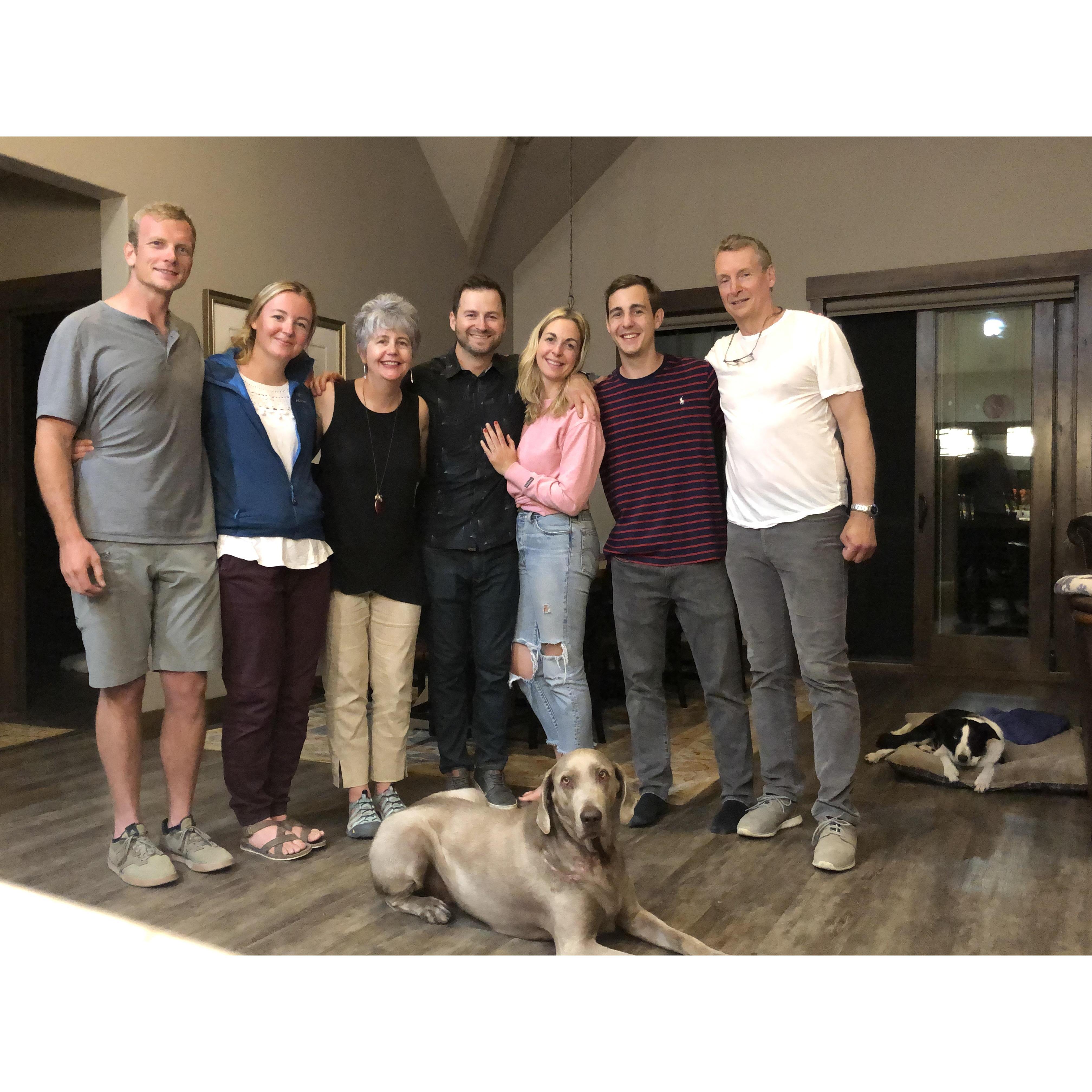 Celebrating with the family after the proposal! ♥️