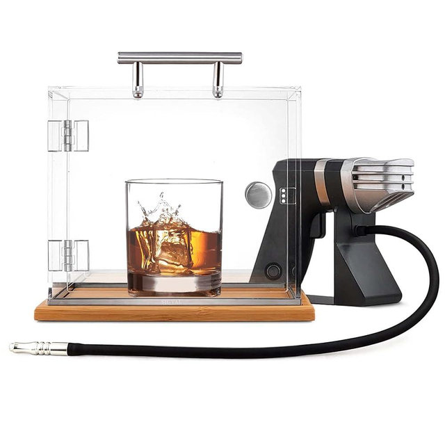 SIGVAL The Smoking Cube - Cocktail Smoker and Smoking Box Kit, Magnetically Removable Display Board, with Wood Chips