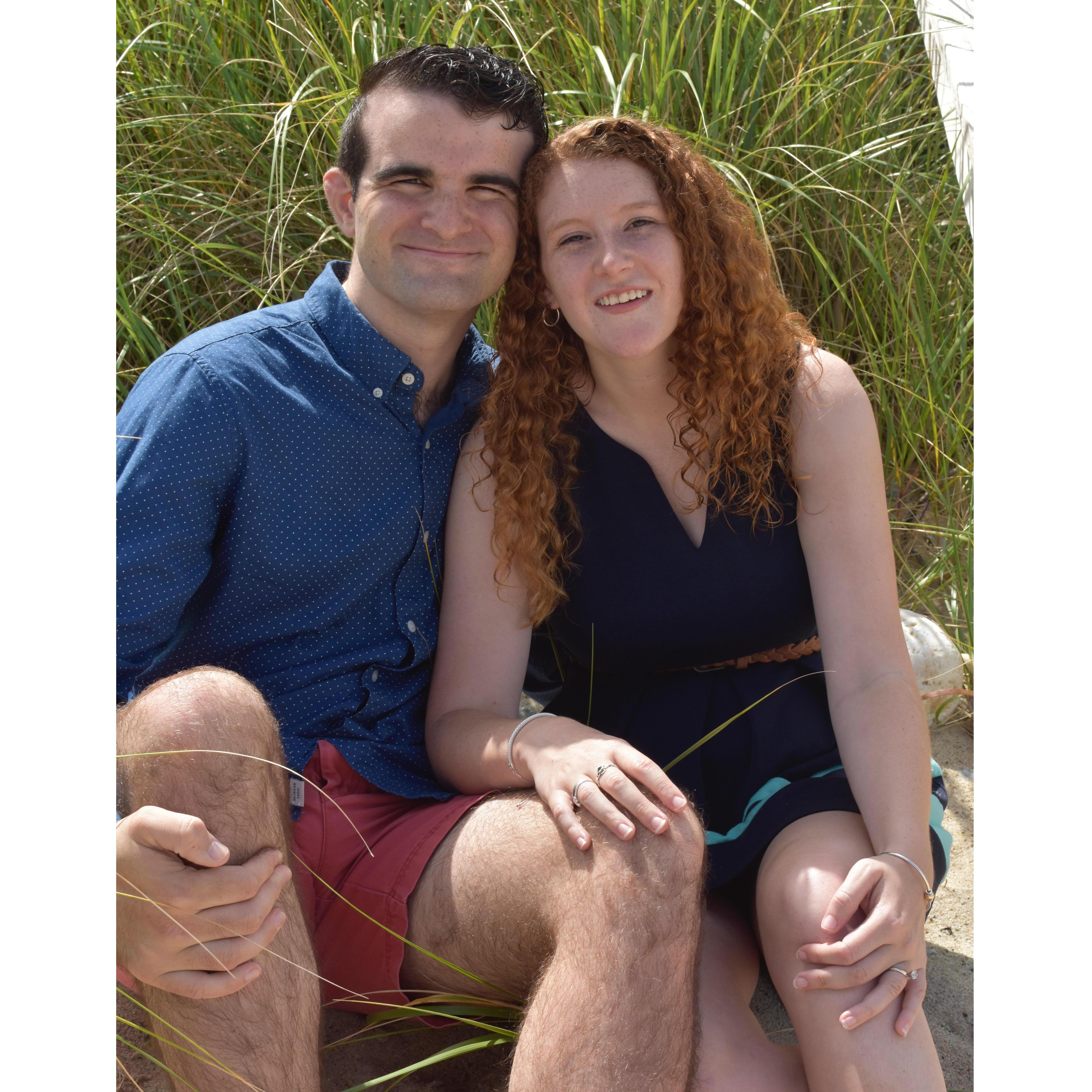 Engagement photos on Sagamore Beach