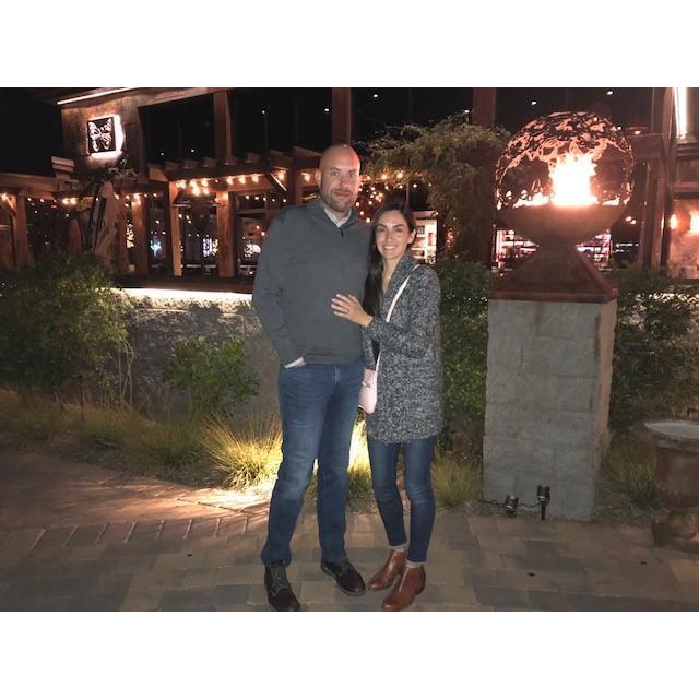 At our favorite restaurant in Sedona after he popped the question!