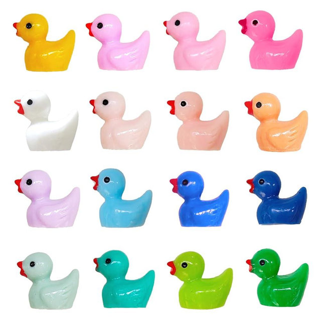 YOJO 16PCS Mini Resin Duck Fridge Magnets, Strong Colorful Refrigerator Magnets, Decorative Magnets for Fridge Locker Whiteboard Kitchen Office Classroom Decor