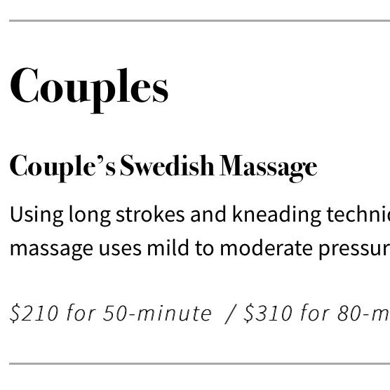 Couples Massage