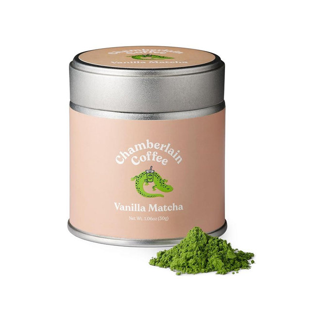 Chamberlain Coffee Vanilla Matcha Powder - Ceremonial Grade Matcha Powder with Madagascar Vanilla, First Harvest, Gluten-Free Flavor for Hot and Iced Drinks, Made with Premium Organic Ingredients - 1.06 Oz
