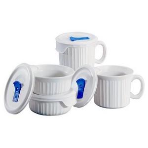 CorningWare - Corningware 8 Piece Popins Set- White