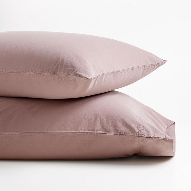 Organic Cotton Dusty Lilac King Pillowcases, Set of 2.
