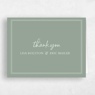 Sage, Green Wedding Thank You - Verona