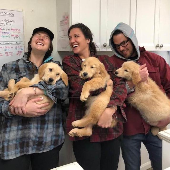 Puppy Love at Lynn's work, with the sis and the Rew!