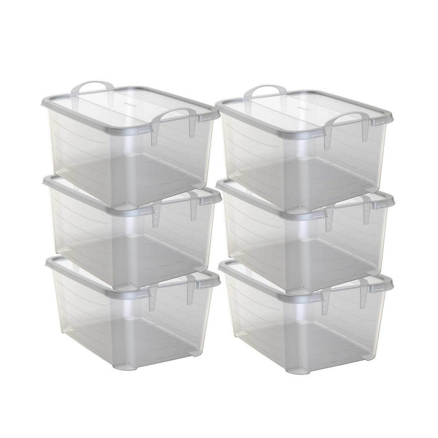 Life Story Clear Stackable Closet & Storage Box 55 Quart Containers, (6 Pack)