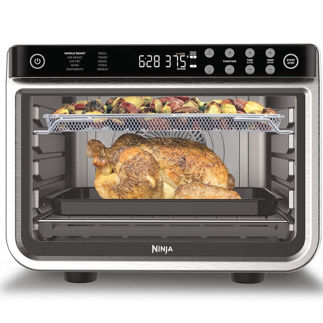 Ninja Air Fryer & Toaster Oven | Foodi Series, XL Pro Air Oven Kitchen Countertop Convection | 10-in-1 Functions | Fits a 5-lb Chicken & Sheet Pan of Vegetables | 1800 Watts | Stainless Steel | DT201
